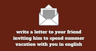 write a letter to a friend inviting him to spend the summer vacation with you