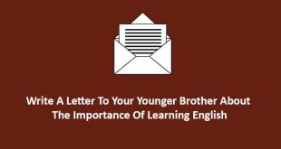 write a letter to your younger brother about the importance of learning english